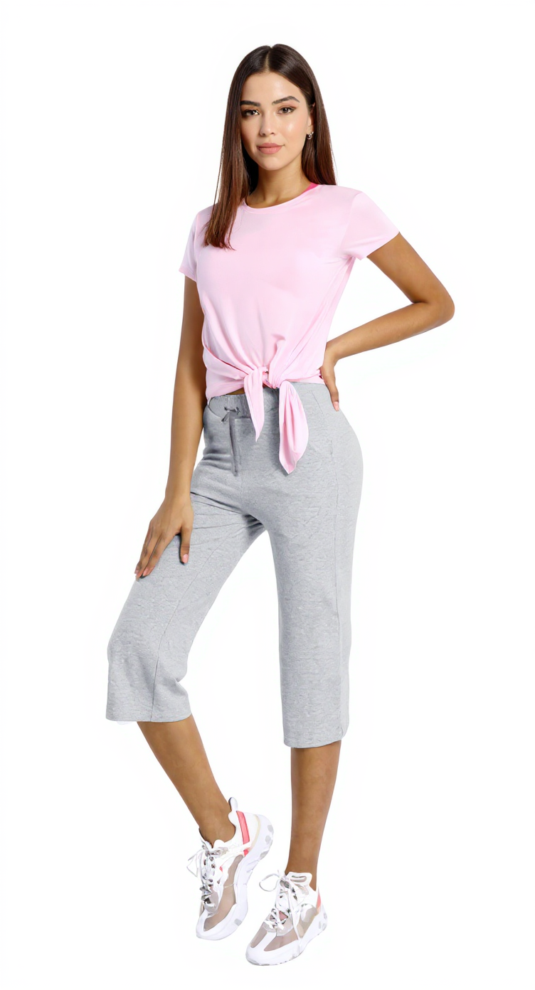 Capri Leggings in Heather Gray β The Crossover Waist Edit style look